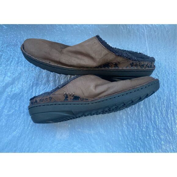 Teva Women’s Kiru 4060 Brown Leather Faux Fur Slip On Mules Shoes Sz 9 - Picture 8 of 10